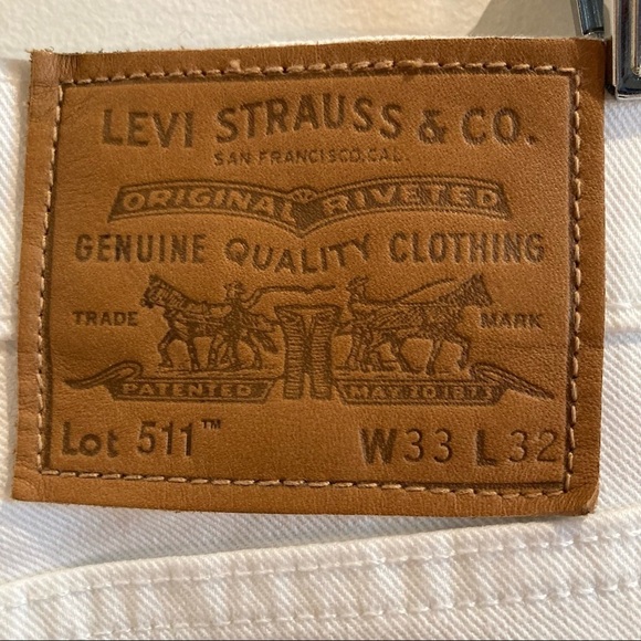 LEVI’S 511 Sz 33 x 32 Premium Denim White Jeans - Picture 8 of 12